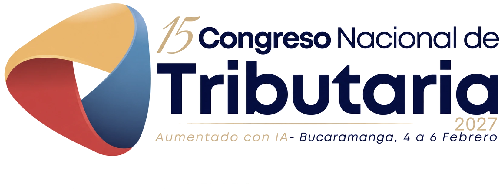 Logotipo oficial del 15 Congreso Nacional de Actualización Tributaria Aumentado con IA 2027.